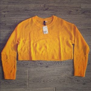 NWT H&M DIVIDED yellow crop sweater multiple sizes